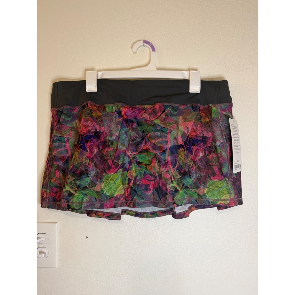 Lululemon Pace Rival MR Skirt Vivid Floral Tone Multi‎ Size 14 NWT $78 MSRP